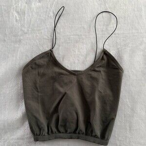 Free People Brami Cami Tank Top Womens XS/S Charcoal Gray Cropped Seamless